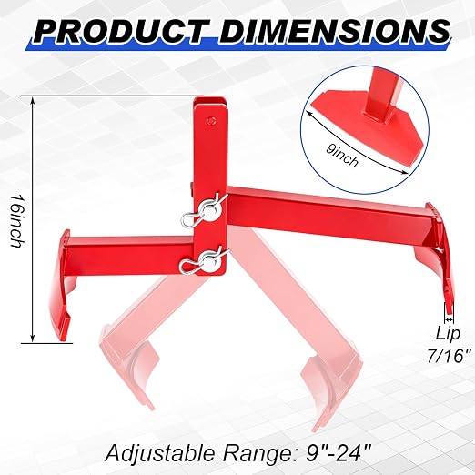 Vertical Drum Lifter 55 Gallon, 1100 Lbs Capacity Clamp for Steel & Plastic Barrels, Heavy Duty Material Handling Equipment, Secure Hydraulic Drum Grabber (Standard)