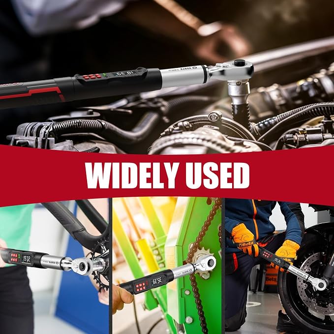 VANPO 3/8 Digital Angle Torque Wrench 2.2-44.2 Ft.lb, ±2% Accuracy | 3-60 Nm Electronic Torque Wrench, Buzzer LED Vibration Alarm, Perfect for Engine, Spark Plug, Carbon Fiber Bike & Motorcycle