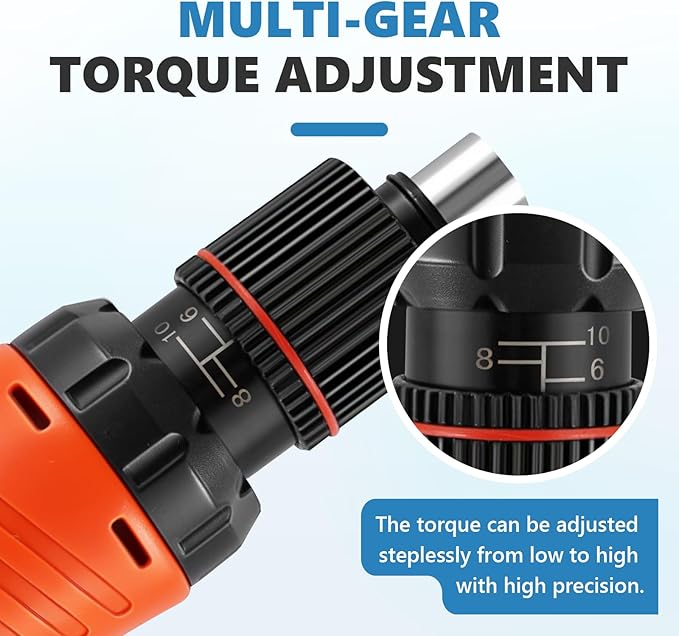 MXBAOHENG Electric Screwdriver Set Automatic Screw Driver Drill Tool Torque Adjustable 6.35mm Bit for 2.0-6.0mm Screws 110-220V