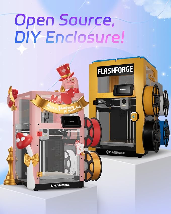 FLASHFORGE AD5X 3D Printer Enclosure Kit | 3D Printer Enclosure Safer and Quieter Cover Protection,DIY Design, Unlock High Temperature Filament Like ABS,ASA and PC