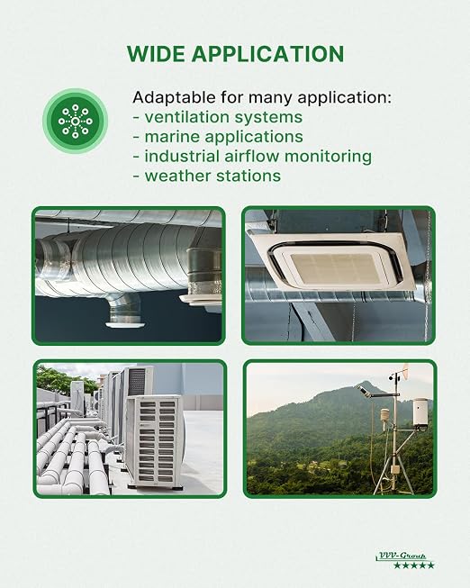 Hot Wire Anemometer AM-288 – HVAC Airflow Meter for Duct and Vent Testing, CFM/CMM Air Volume Calculation, Wind Speed & Temperature Measurement, Data Logging, USB PC Software