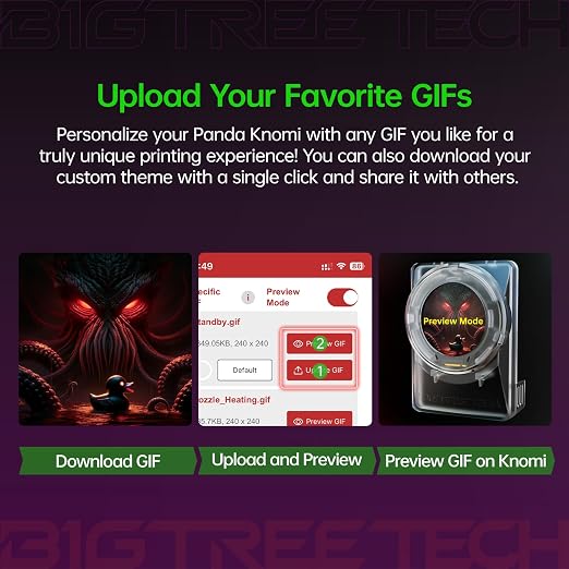 BIGTREETECH Panda Knomi + Plastic Shell, Toolhead Screen Upgrade Kit for Bambu-Lab A2L A1 A1 Mini, Customize Your Own UI, Plug and Play