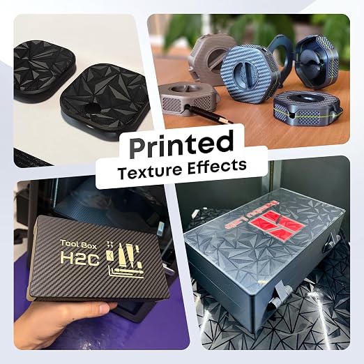 3D Printer Build Plate for Bambu Lab A2L/H2C, PET+PEO, 335x325mm | Dual texture, carbon fiber & diamond finish, flexible spring steel, easy removal, PLA TPU PETG, up to 120°C bed temp
