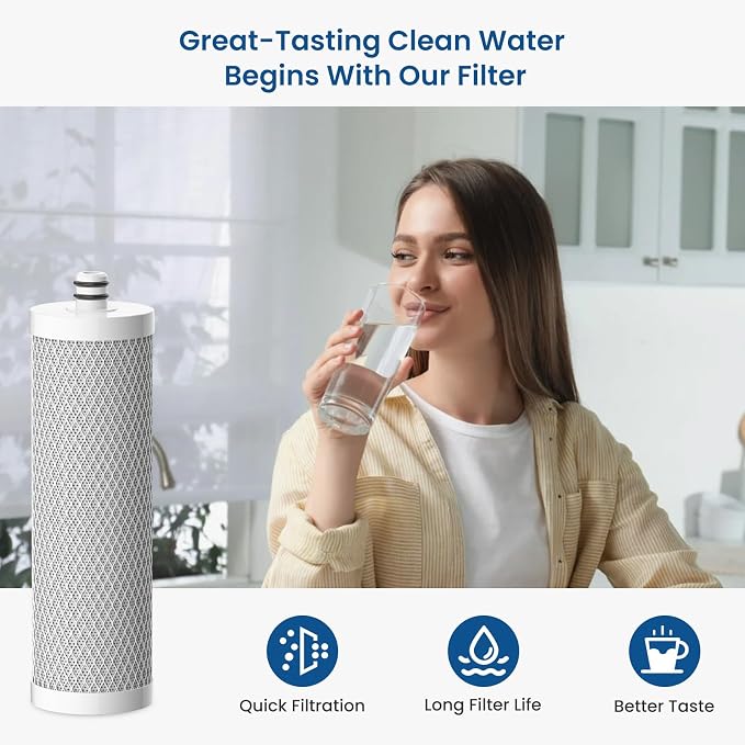 5-Stage CFF-01 Water Filter Replacement Compatible with Waterdrop WD-CTF-01 & WD-CTF-02 Countertop Water Filtration System 2 Pack
