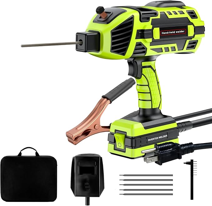 110V 120Amp Welding Machine Handheld Portable ARC Welder Gun Hand Held Welder Machine & 1/8" Stick Welding Electrode Rods 4.5LB