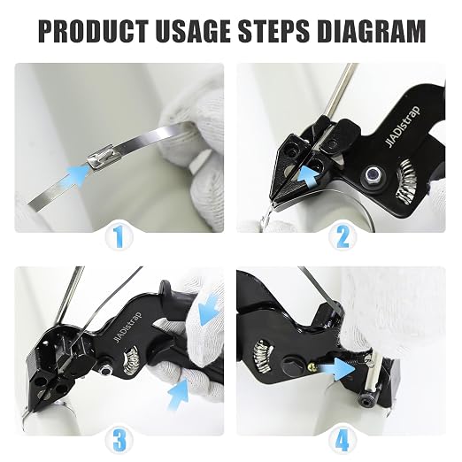 Heavy Duty Banding Strapping kit Contain 100Pcs 0.18"x 11.8" 304 Stainless Steel Zip Ties Self-Locking & Tensioner with Cutter Tool Glove