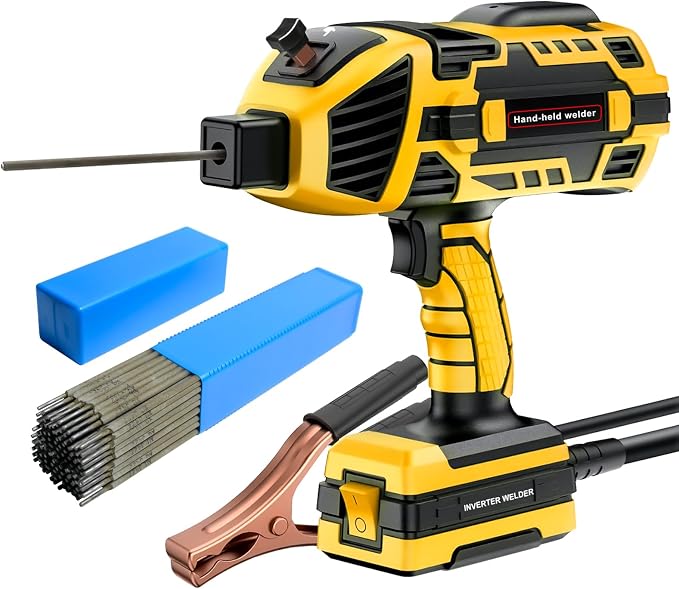 Handheld Welding Machine 110V 120A Portable Electric Welding Machine IGBT Inverter Stick Welder & 3/32" Welding Rod 4.5LB
