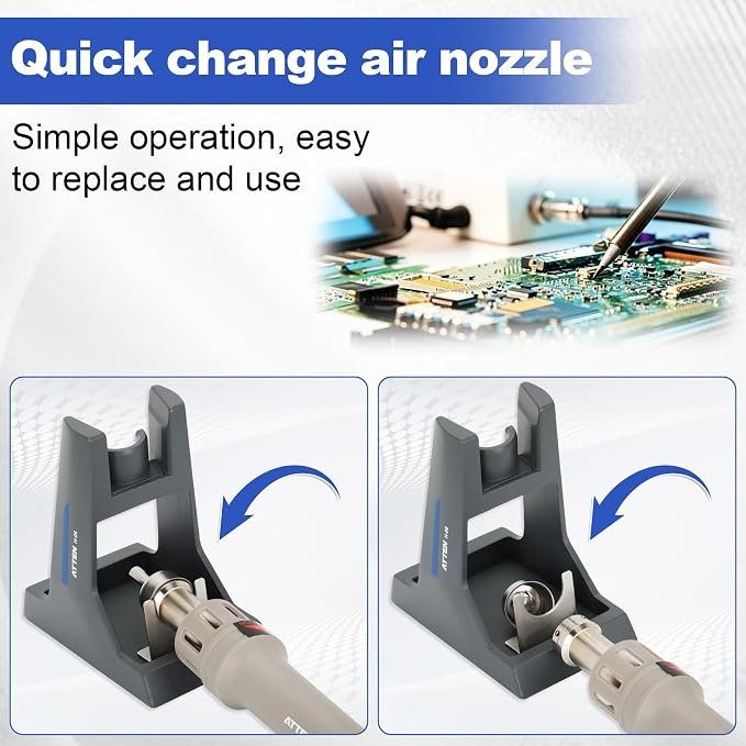 ATTEN ST-862D Lead-free Hot Air Gun Soldering Station,ST-862D 1000W Digital Display Automatic Sleep Hot Air Gun Soldering Station, PCB Chip Soldering Repair Desoldering Station