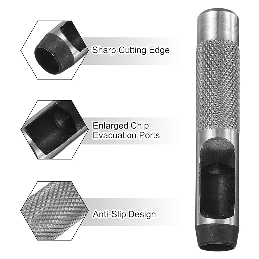 HARFINGTON Leather Round Hole Punch, 13mm Hollow Hole Puncher Cutter Carbon Steel Circle Hole Punching Cutting Tool for Belt/DIY Leather Craft