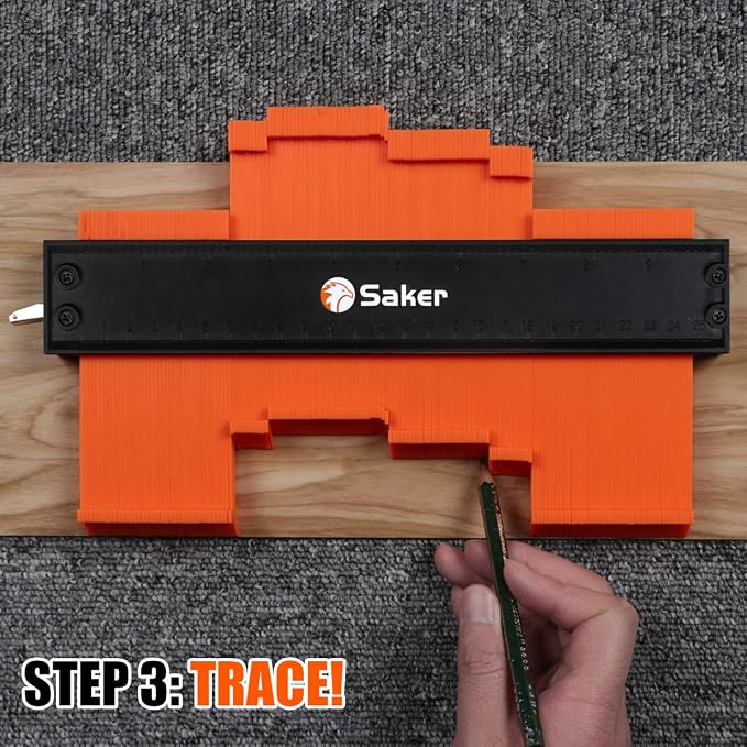 Saker Contour Gauge Profile Tool- Adjustable Lock-Precisely Copy Irregular Shape Duplicator -Father's Day Gift for Irregular Welding Woodworking Tracing -Tool for DIY Handyman, Construction (10INCH)