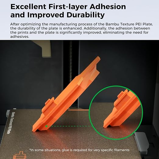 ENOMAKER Bamboo Original H2C PEI Build Plate, Textured Print Bed Surface, Strong Adhesion,Self-Release When Cooled,Flexible Steel Plate,Dual Side Sheet for Bambu Lab 3D Printer H2 Heat Bed 34.5x33.5cm