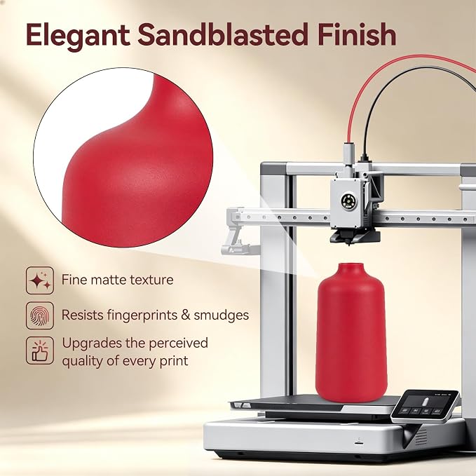 Kingroon Matte PLA Filament 1.75mm 3D Printer Filament Matte Filament 1kg Dimensional Accuracy +/- 0.02 mm (Matte Red)
