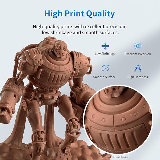 ANYCUBIC Upgraded 8K 3D Printer Resin, 3D Printing Resin with High Precision and Quick Curing & Excellent Fluidity for LCD 4K/6K/8K/12K/16K 3D Printing (Crimson Clay, 1kg)