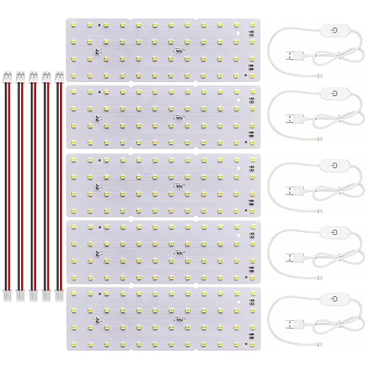 5PCS Lithophane LED Backlight Board Kit KC009 KC010 for Bambu Lab H2C/X1/P2S/A1 LED Light Board Backlights Makerworld Model Parts USB 3D Print Accessory Photo Model DIY Light Box