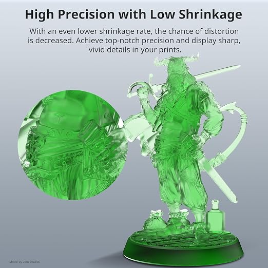 ANYCUBIC 3D Printer Resin, ABS-Like Resin Pro 2 with Enhanced Strength and Toughness, Performance far Superior to ABS-Like Resin, Low Odor, Wide Compatible for All Resin 3D Printer (Clear Green, 1kg)