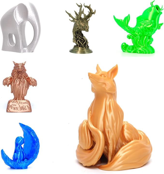 3DHoJor Silk PLA Filament 1.75mm, Silk PLA 3D Printer Filament, 2.2 LBS (1KG) Cardboard Spool, Fit Most FDM 3D Printer,Green