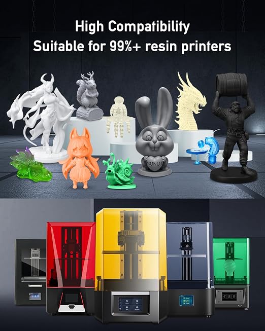 SUNLU 2000G ABS-Like 3D Printer Resin, 405nm UV Curing Photopolymer Rapid 3D Resin for 2K 4K 6K 8K LCD/DLP/SLA 3D Printers, Non-Brittle & High Precision & Low Shrinkage, Clear Blue 2KG