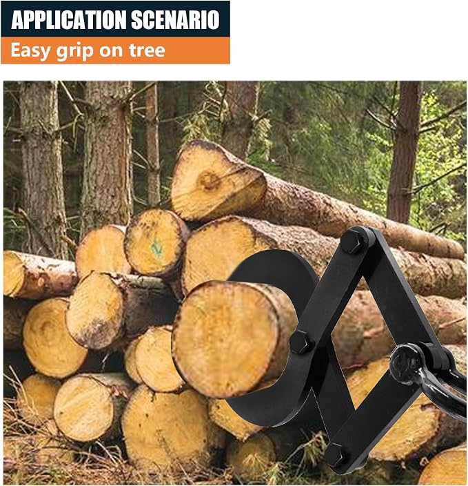 Pallet Puller Clamp 2200lbs 1 Ton Small Tree Puller Tool, Stump Puller, Pallet Grabber Black, Compatible with Chain/Strap with Hooks for Lifting/Pulling