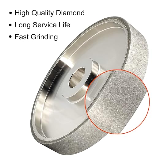 CBN Grinding Wheel 6" Dia x 1" Wide, 1 inch Arbor, Sharpen High Speed Steel Cutting Tools, Diamond Grinding Wheel Grit #320