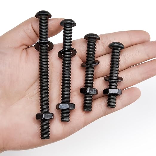 688Pcs M4 M5 M6 M8 Screw and Bolt Assortment Set 12.9 Grade Alloy Steel Metric Fastener Set Machine Screw and Nut Set Hex Screws Nuts Washers Kit(Black)