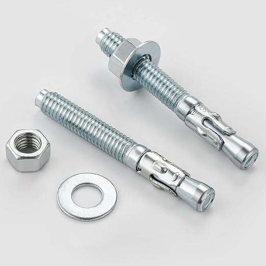 Wensilon 5/16x2" 50Pcs Inch Standard Fasteners for Heavy-Duty Zinc Wedge Anchors for Cement and Concrete