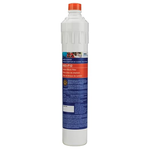 Watts Premier H2O-F12 Pure H2O 5-Micron Carbon Block Water Filter Replacement for H2O-DWCB200, H2O-DWUF300, H2O-DWRO300 Under Counter Water Filtration Systems, Push Button Design