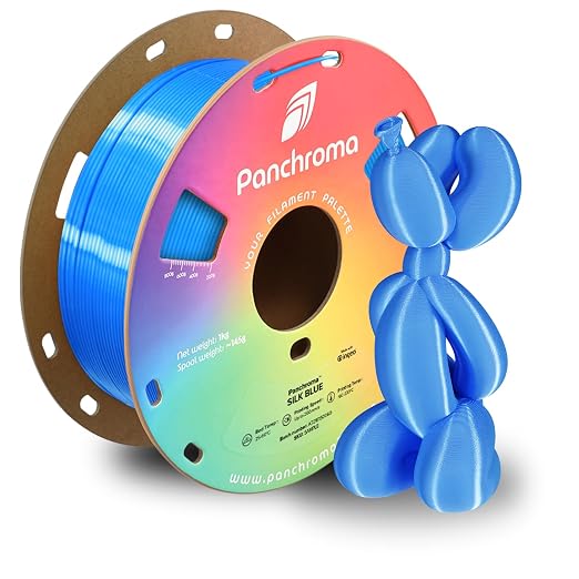 Polymaker Panchroma Silk PLA Filament 1.75mm for 3D Printing, 1kg, Blue | Neatly Wound, High-Gloss Finish PLA, Easy Print & Smooth Feeding, Compatible with Bambu Lab & Most 3D Printers