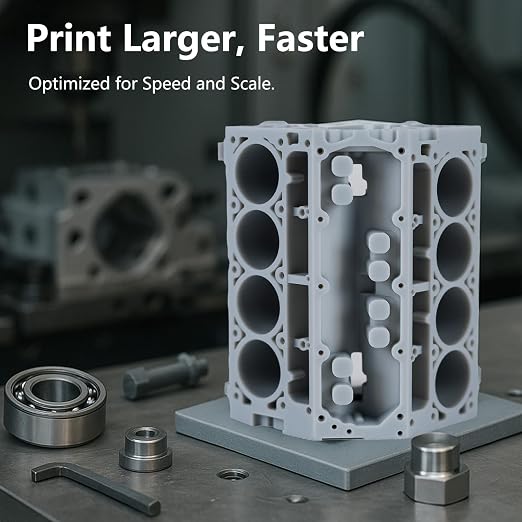 Siraya Tech Blu Lava Grey 3D Printer Resin, Ultra-Tough PC-Like Strength, Fast-Printing Engineering Resin for Functional Parts, 16K High-Resolution for LCD/DLP 3D Printers (1kg)
