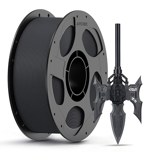 ANYCUBIC Carbon Fiber PLA Filament 1.75mm, PLA-CF Enhanced Rigidity 3D Printer Filament, Matte Texture, 1KG Reusable Spool, Lava Grey