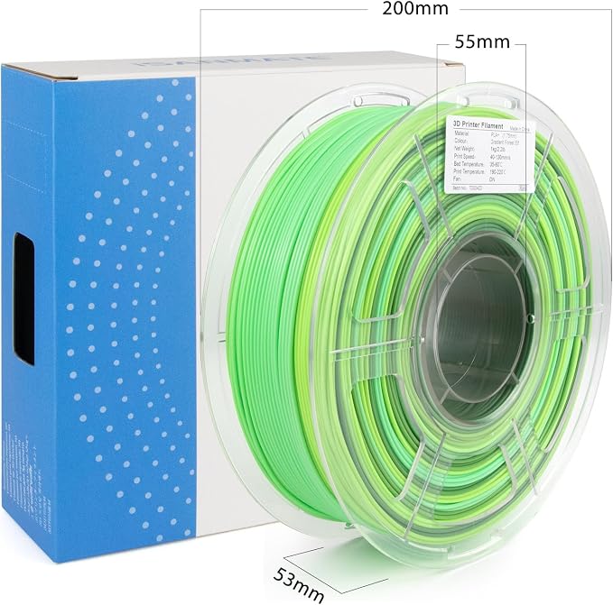 iSANMATE Rainbow PLA+ Filament 1.75mm, Fast Color Change Filament 3D Printing Filament, Multicolor Color Changing Rainbow PLA Filament 1 KG Spool (Forest Elf)