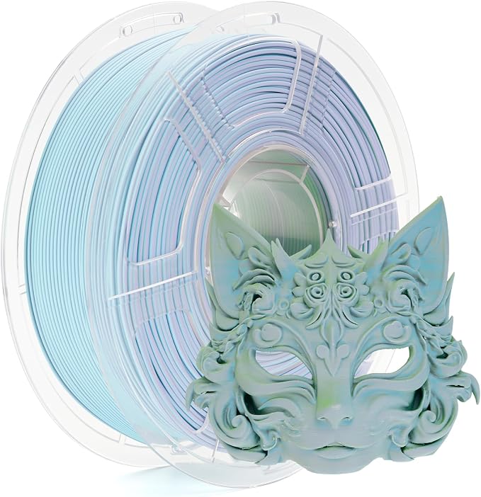 iSANMATE Matte Tri Color PLA Filament 30-300mm/s 3-in-1 Color Rainbow Filament Fast Color Change Filament by Angle 1.75MM 1KG for Bambu Lab 3D Printers,AMS,AMSLite(Light Purple Sky Blue Grass Green)