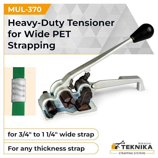 Teknika MUL-370 Heavy Duty Tensioner for Wide PET Strapping, Up to 1-1/4" Strap Width