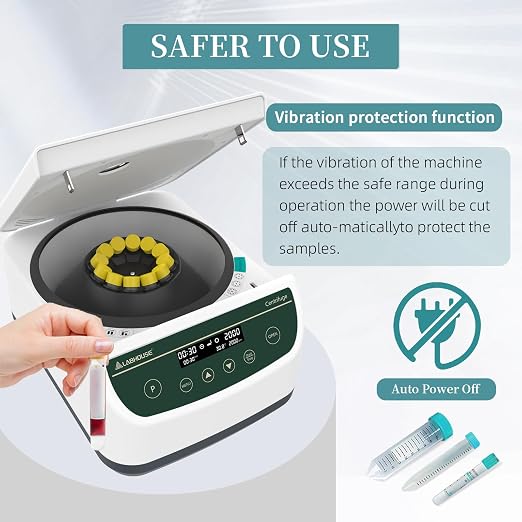 Centrifuge Machine PRP PRF 2ml-5ml/10ml/15mlx12 Speed 500-4000rpm 2075xg RCF Lab Benchtop Centrifuges Store 9 Programs Timer 30sec-99min
