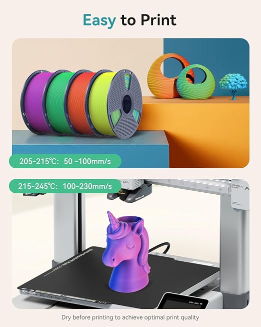 Matte PLA Filament 1.75mm, 1kg(2.2lbs) 3D Printer Filament, Smooth Matte Finish, Less Brittle, Dual Color Appearance from Different Angles, RedBlue