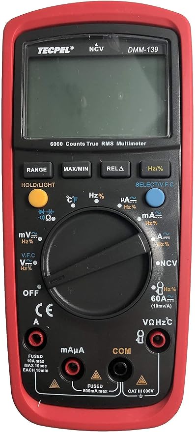 TECPEL DMM-139 Digital Multimeter + CA-60 Current Clamp Transmitter 60A