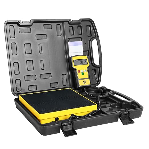 220 LBS HVAC Freon Scale High Precision Charging Refrigerant Scale Weight Scale with Portable Case for All Refrigerant Recovery Tanks