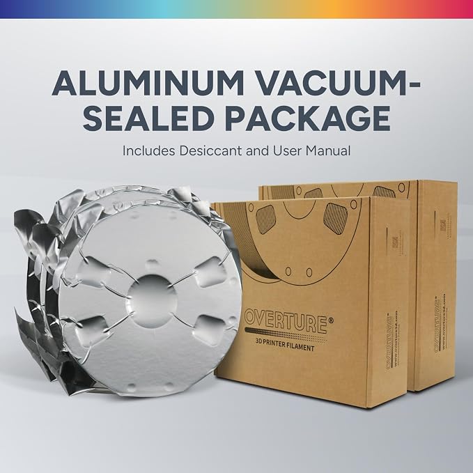 OVERTURE PETG Filament 1.75mm Bundle 2kg, High Speed 3D Printer Filament, Neatly Wound & Clog-Free, 2 Pack 1kg(2.2lbs), Accuracy +/- 0.02mm, Fit Most FDM Printers (Light Grey*2)