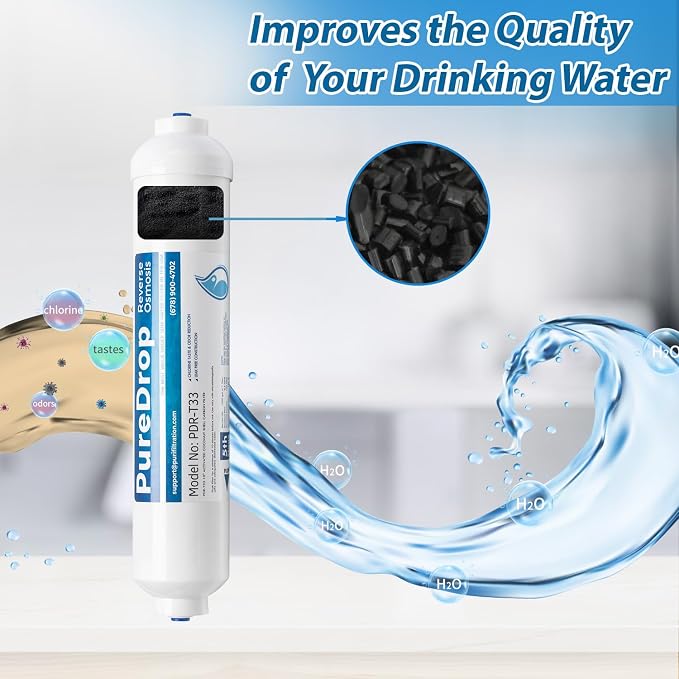 PureDrop PDR-F7RO Replacement Water Filter Pack for 50 GPD Reverse Osmosis System, Without RO Membrane, 7 Piece