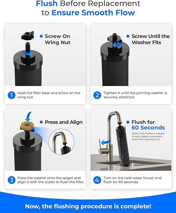 [Ultrafiltration] Waterdrop Gravity Water Filter, Replacement for Berkey®, Purewell®, BB9-2® Black Filters & PF-2® Fluoride Filters, Waterdrop Gravity Water Filter System, NSF/ANSI 372 Standard
