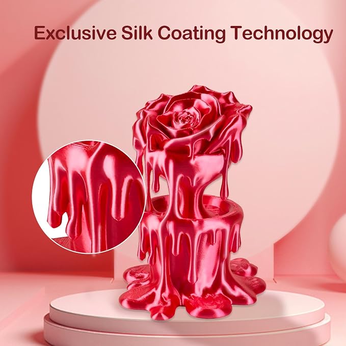 ERYONE Silk PLA Filament for 3D Printer, 1.75mm +/- 0.03mm, 1kg (2.1LBS)/Spool, Silk Metallic Fuchsia