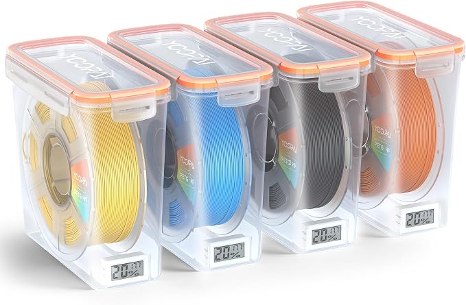 YOOPAI Pro Filament Storage Box with Temperature & Humidity Monitor, Airtight Filament Storage Container with Desiccant for 1KG 1.75mm PLA ABS PETG TPU, Single Spool 3D Printer Filament Storage Box(4)