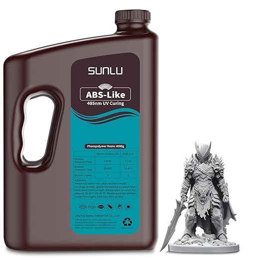 SUNLU Upgraded 4KG ABS Like Resin with Enhanced Strength and Toughness, High Compatibility 3D Printer Resin, 4000G Grey
