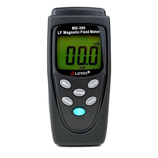 LATNEX MG-300 LF Magnetic Field Meter, Measures EMF from High-Power Transmission Lines, Appliances, Electrical Wires - Perfect for EMF Home Inspections