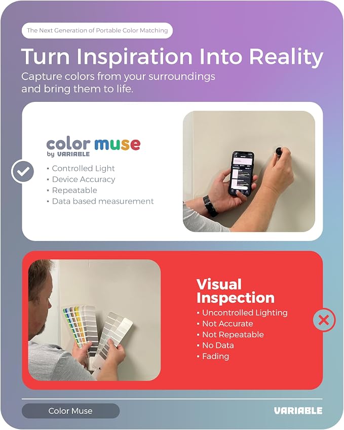 COLOR MUSE Colorimeter - Mobile Color Matching Tool - Instantly identify closest matching paint colors, products, and digital color values