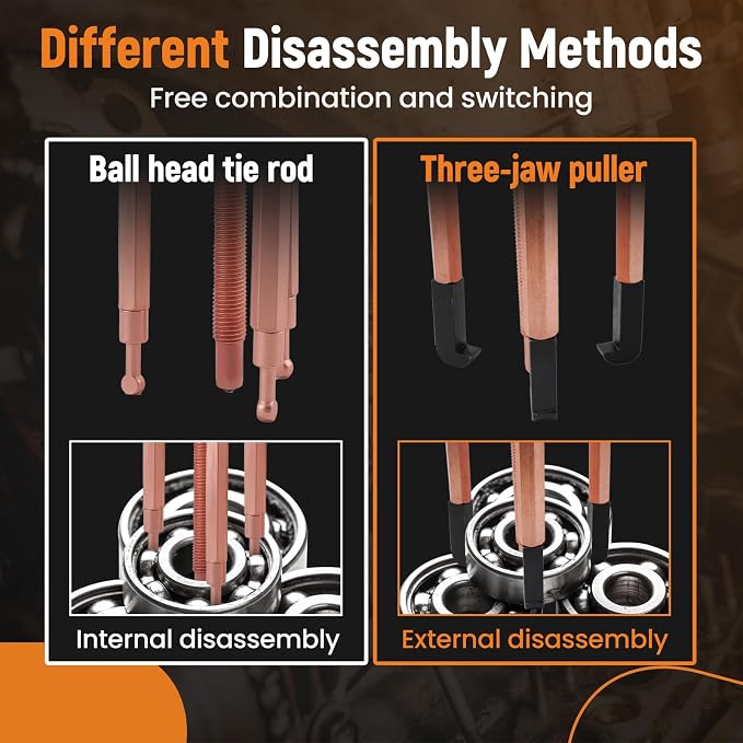 maXpeedingrods 55-in-1 Bearing Puller Kit, Wheel Bearing Removal Tool & Blind Hole Bearing Puller Set, Inner Outer Bearing Separator Tool with 12 Sizes Extractor