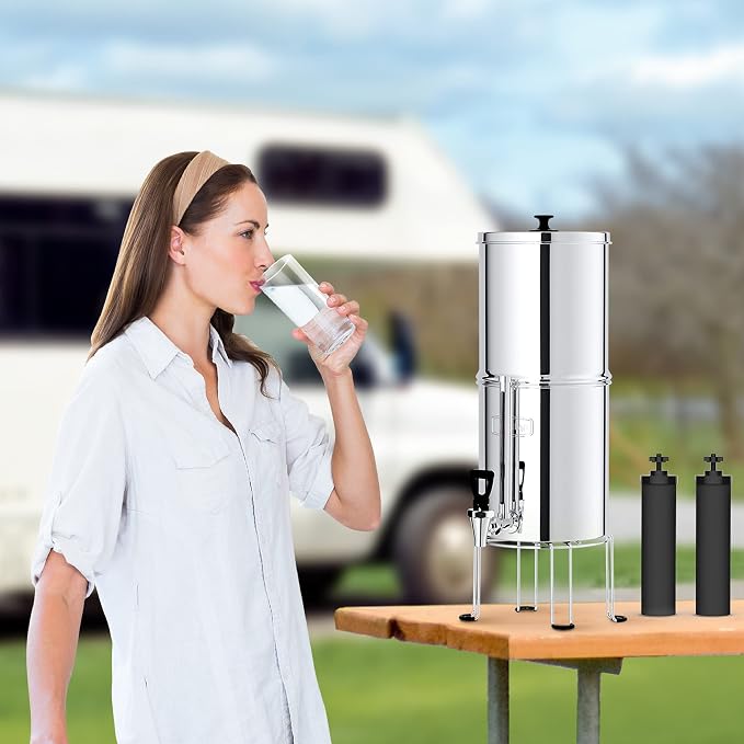 Waterdrop W90B Black Water Filter, Silver Ions Added, Replacement for Berkey® Purewell®, ProOne®, BB9-2®, Waterdrop Gravity Water Filter System, NSF/ANSI 372 Certified, 2 Pack