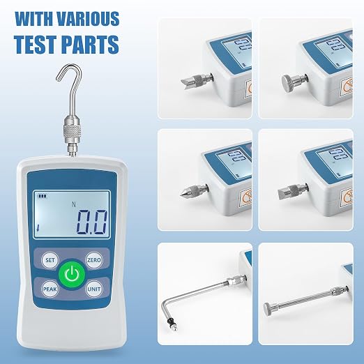 BAOSHISHAN Digital Force Gauge 100N Trigger Push Pull Scale | Multi-Unit Conversion (N/lb/kg/oz), Backlit LCD Display, Auto Power-Off, Storage Case, School Lab Teaching Tool