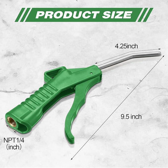 Honoson Air Nozzle Blower Gun Pistol Grip Air Blow Tool Compressor Accessories for Industrial Household Mechanics(Green,8 Pcs)