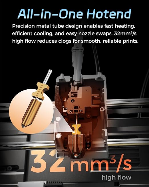 FLASHFORGE AD5X Upgraded 0.25mm Hardened Nozzle, Wear-Resistant, High Flow 32mm³/s Hotend Kit for High-Speed 3D Printers