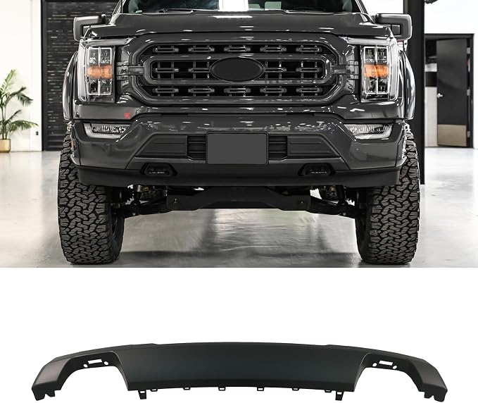 Front Bumper Skid Plate Lower Molding Trim Valance For Ford F150 2021 2022 2023 2024 OE Replacemnet ML34-17F771-ACW (Matte Black)